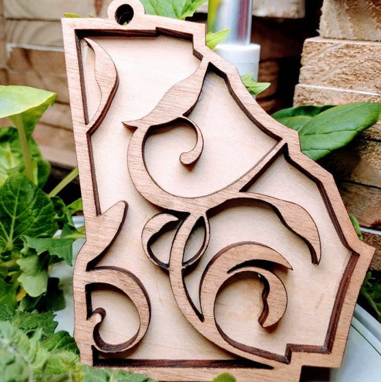 Senoia 3D Laser Engraved Wood Ornament