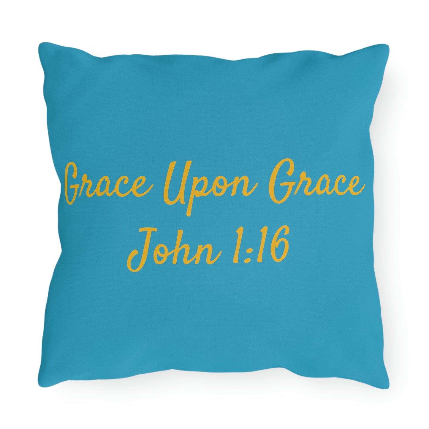 Blue Daisy, Grace Upon Grace Outdoor Pillow Cover AND Form, Outdoor Living, Fire Pit & Porch Swing Friendly, Blue Daisy, Home Decor