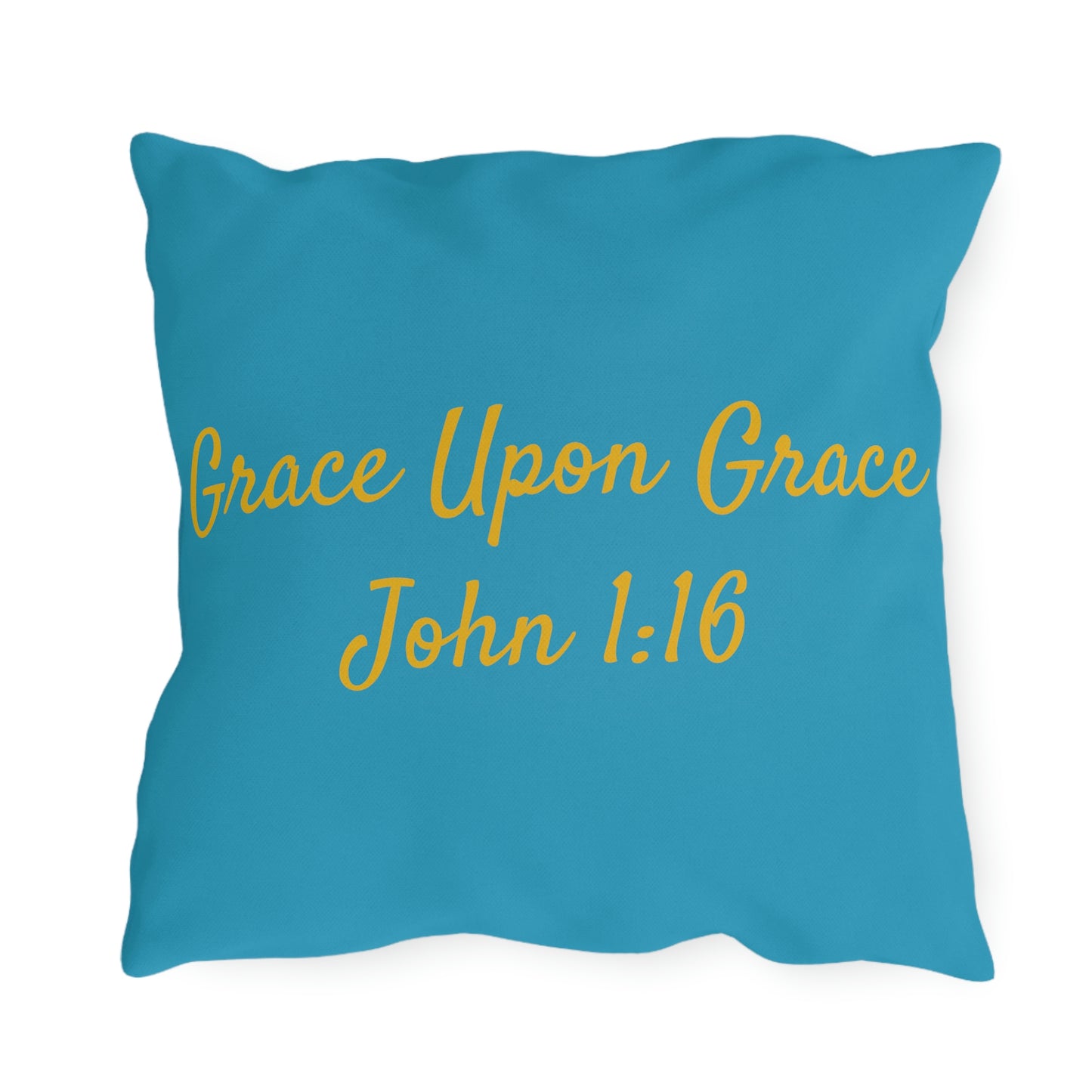 Blue Daisy, Grace Upon Grace Outdoor Pillow Cover AND Form, Outdoor Living, Fire Pit & Porch Swing Friendly, Blue Daisy, Home Decor